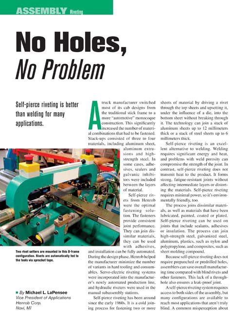Assembly Magazine Article page 1