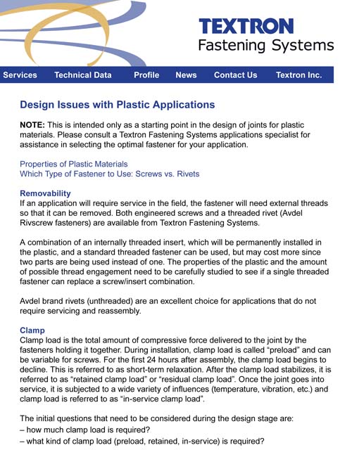 Design Issues With Plastic Materials